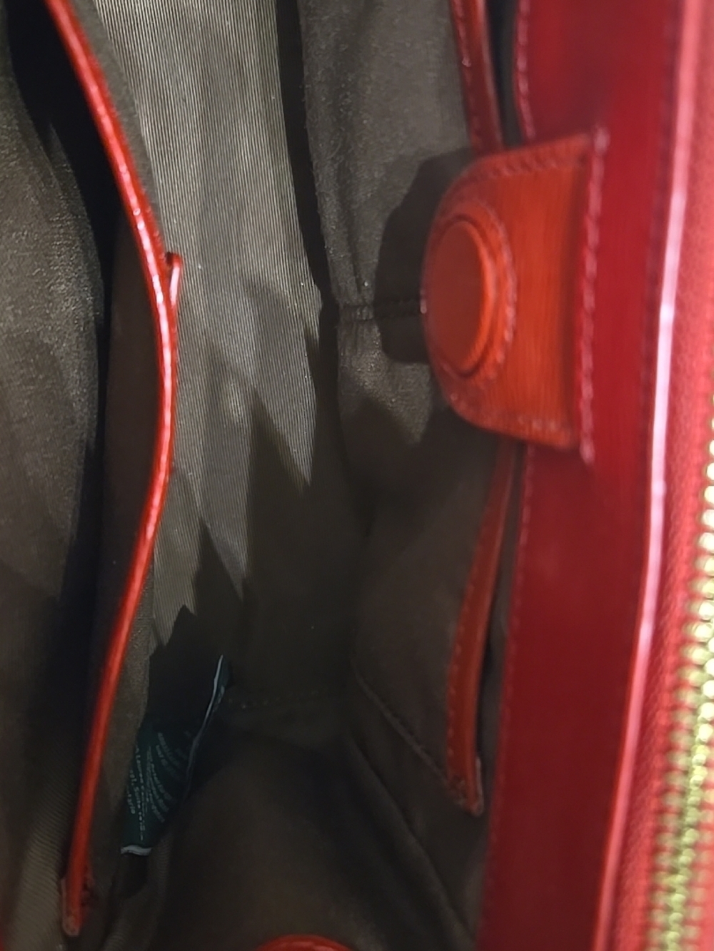 Ralph Lauren Mini Newbury double zip satchel bag Red - Picture 8 of 16